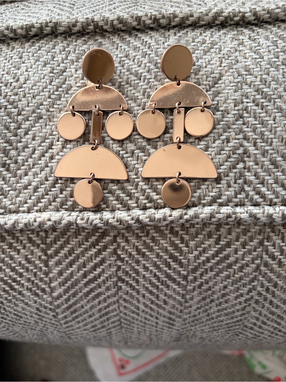Modern Geometric Gold Drop Earrings